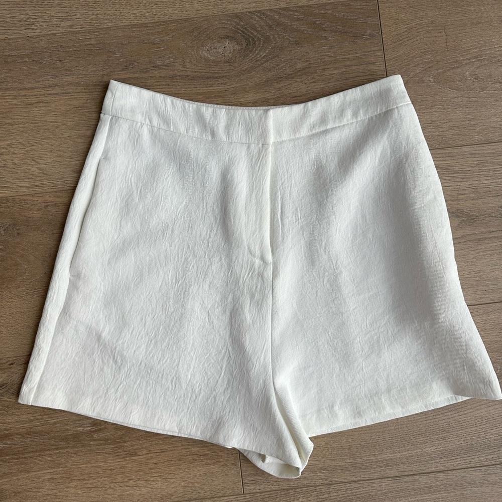 Topshop High Waist White Shorts
